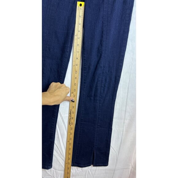 Paige Claudine Women's 25 Bootcut Dark Wash Cropped Jeans Stretch Front Slit - Picture 5 of 12